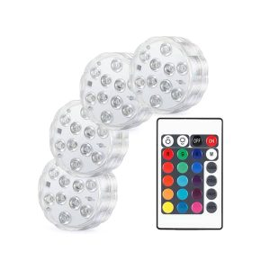 GlowWaterLights, 4 водоустойчиви LED светлини с дистанционно управление